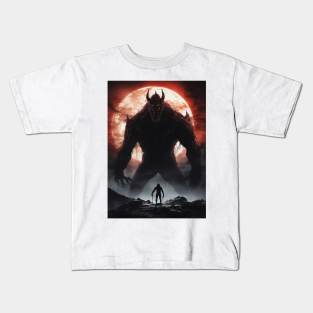 Giant Monster Dark Fantasy Kids T-Shirt